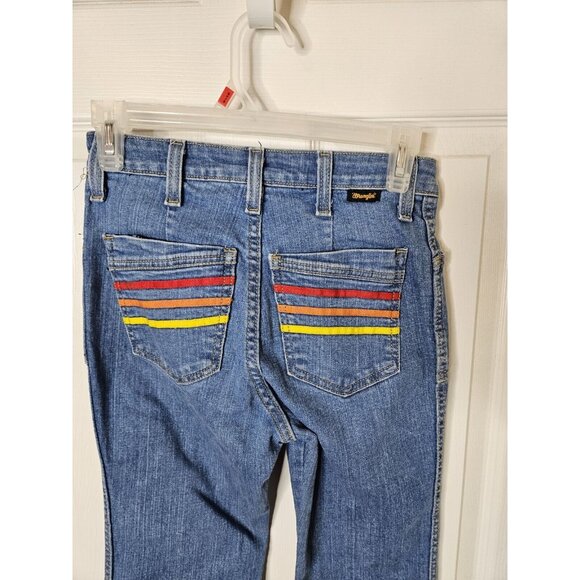 Wrangler x Modcloth Retro 70s Flare Rainbow Pocket High Rise Jeans Womens 2x30 - Picture 8 of 10